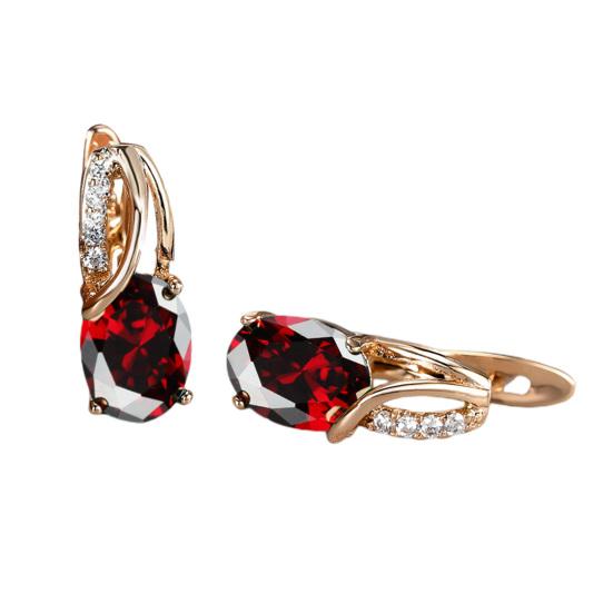 Attraktive Ohrringe mit Schnalle, oval, weiblich, exquisit