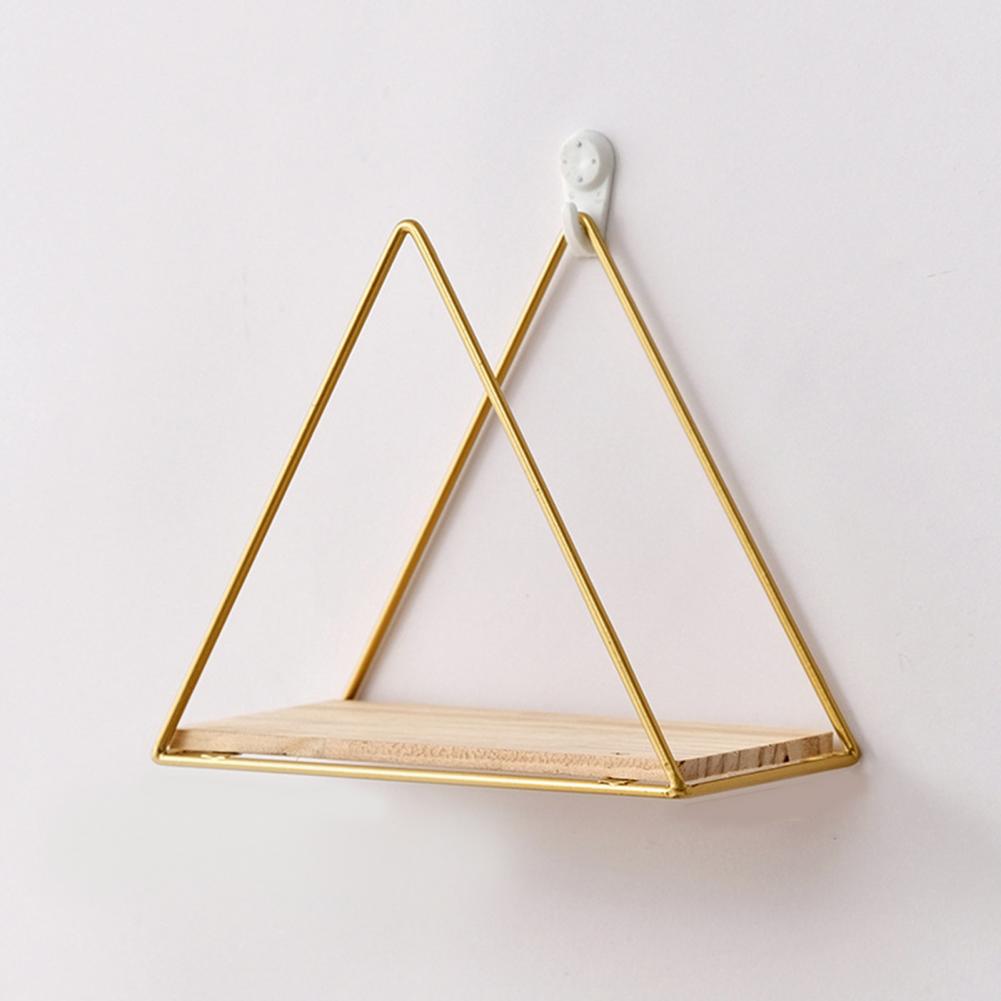 Iron Storage Shelf Geometric Nordic Style Storage Rack Novelty Artistic Storage Holder DIY Wall Mounted Home Decor Storage Shelf