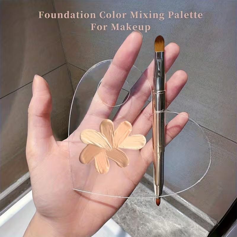 2Pcs Transparent Acrylic Makeup Palette Liquid Foundation Mixing Cream Manual Cosmetic Beauty Makeup Mixer Beauty Tool