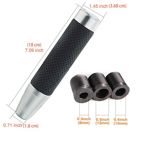 Arenbel Long Gear Handle Knob PU Stick Shift Shift Car Shifter Lever Knob Universal for Auto Manual Vehicles Silver