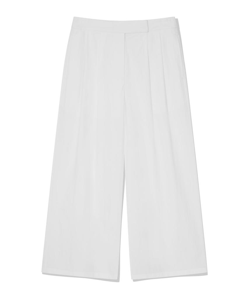 COVERNAT WOMAN Double-Pleat Elastic Waist Wide Pants White