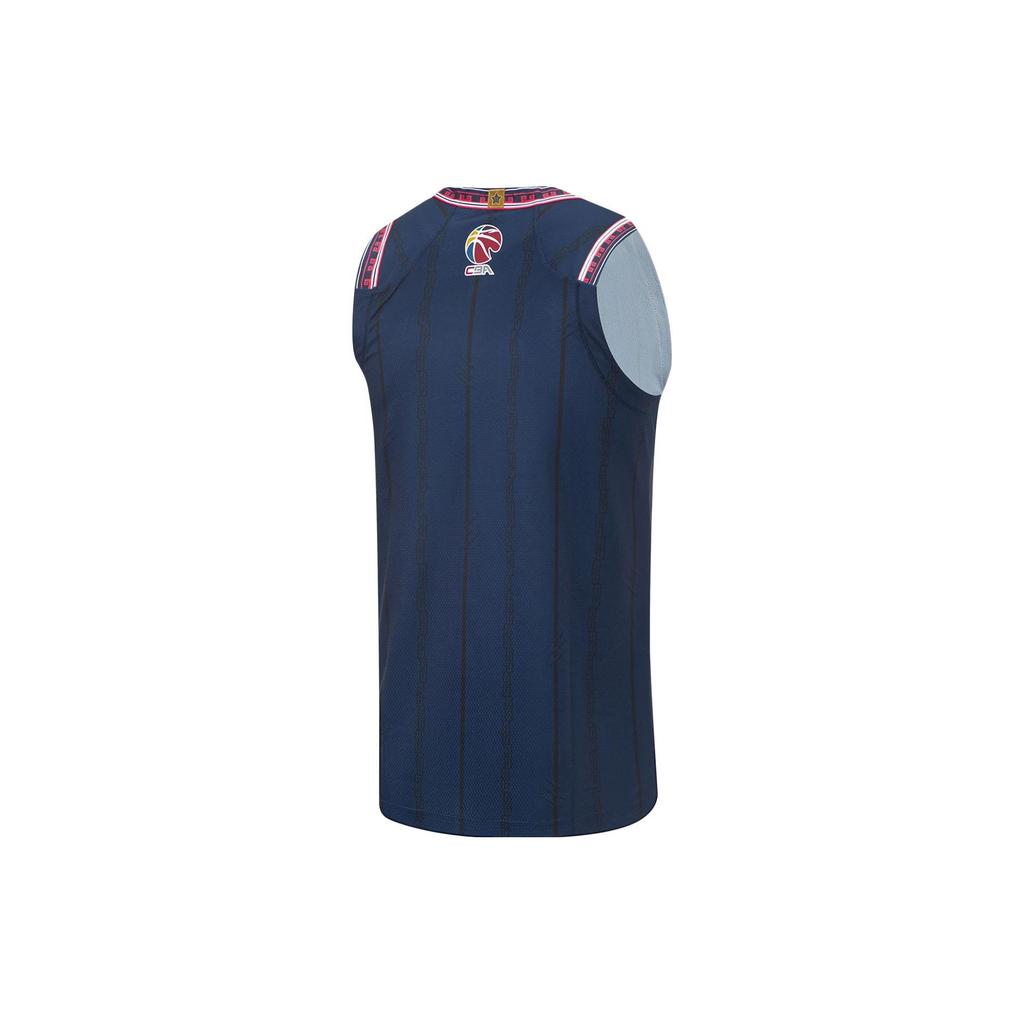 Li-Ning CBA Series Letter Logo Print Quick-Dry Cool Basketball Vest Men Tops Blue AAYT895-1
