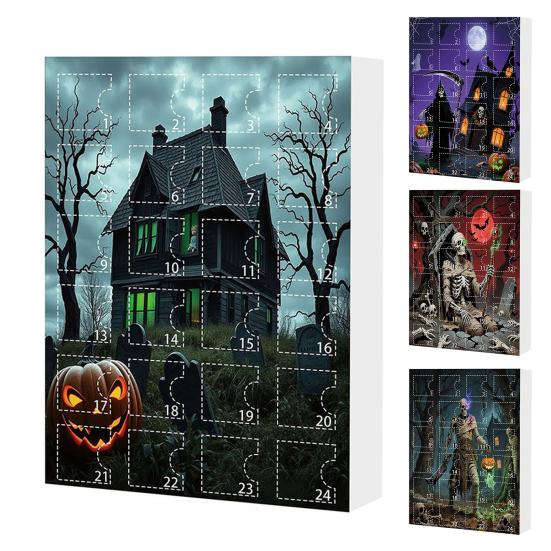 Halloweenský adventní kalendář 24 dní odpočítávání do Halloweenu Dekorace 24 ks Strašidelné panenky Sběratelské figurky Dárky pro děti, teenagery, dospělé