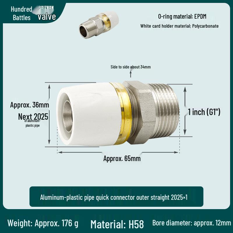 Aluminum-Plastic Pipe Joint Accessories for PERT Floor Heating 1216 & 2025 Quick-Connect Geothermal Pipe Repair