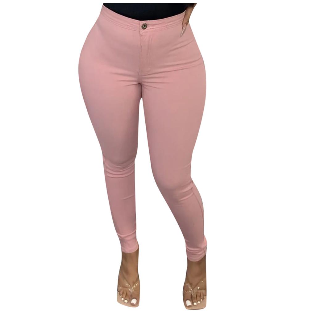 Fashion Women Multicolor Solid Elastic Leggings Trousers Jeans Casual Pants