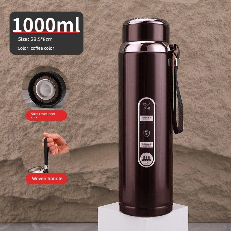 316 Steel Large-Capacity Thermos Cup for Men and Women with Filter Tea Cup Adult Business Portable Large Cup Gift Cup 600