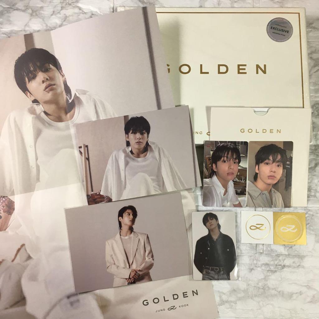 [USED] Jungkook GOLDEN Weverse US Limited Edition CD with Trading Cards (No Missing Items)