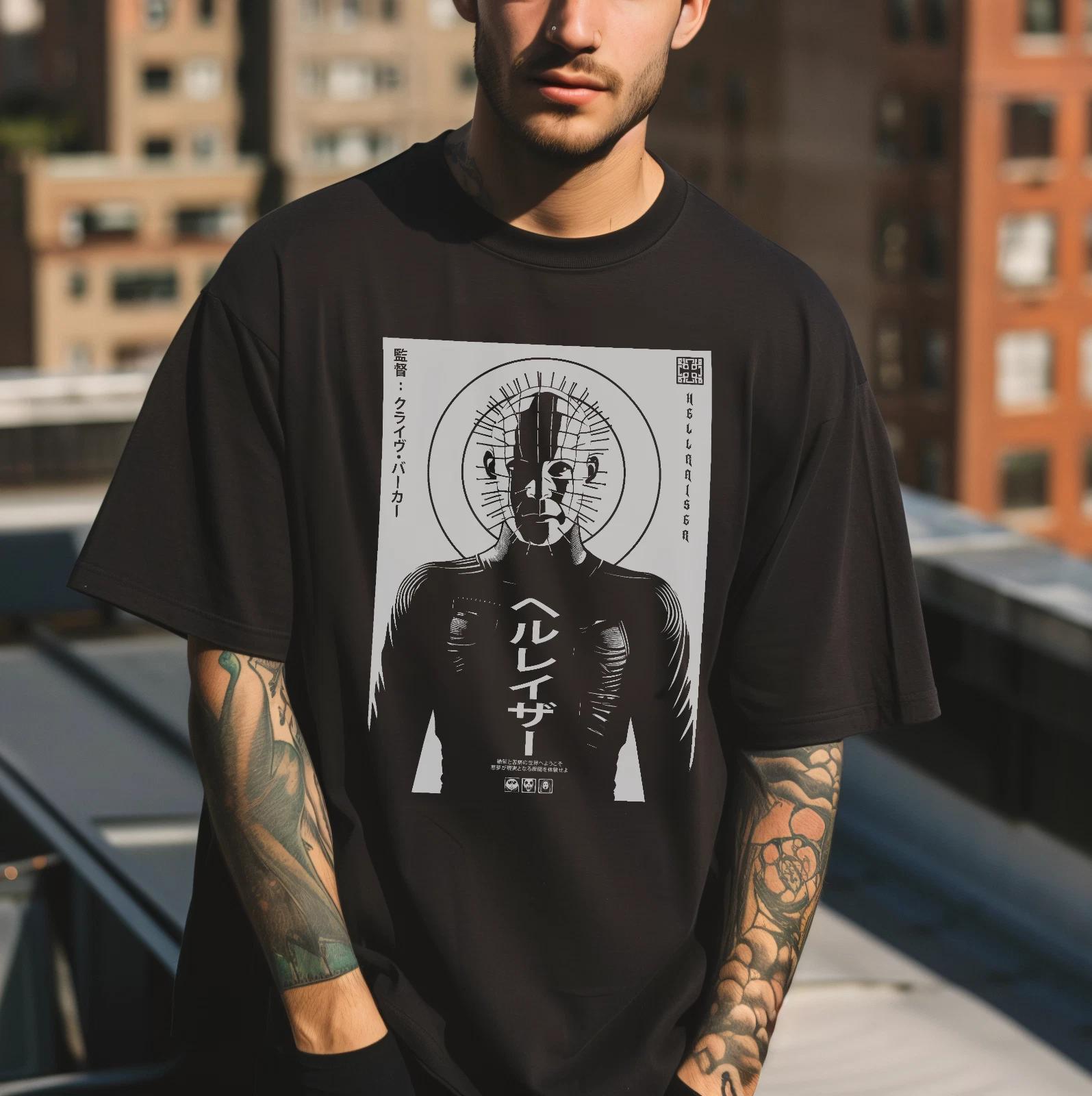 

Футболка Hellraiser - Стиль Пинхеда в японском стиле, Иконическая футболка из фильма ужасов M