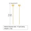 Heart Threader Earrings for Women, Stainless Steel Long Chain Drop Earrings, Love Shape Threader