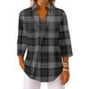 3/4 Length Sleeve Womens Tops V Neck Shirts Trendy Printed Business Casual Work Blouses
