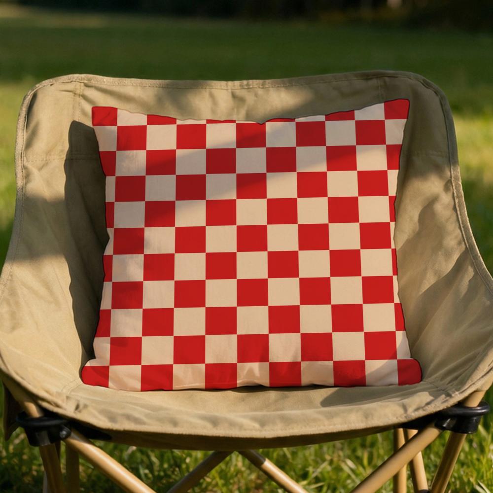 Fashion Plaid Cushion Cover Soft Reversible Durable Pillow Cover MultiScene Use for Home Car Daily Comfort
