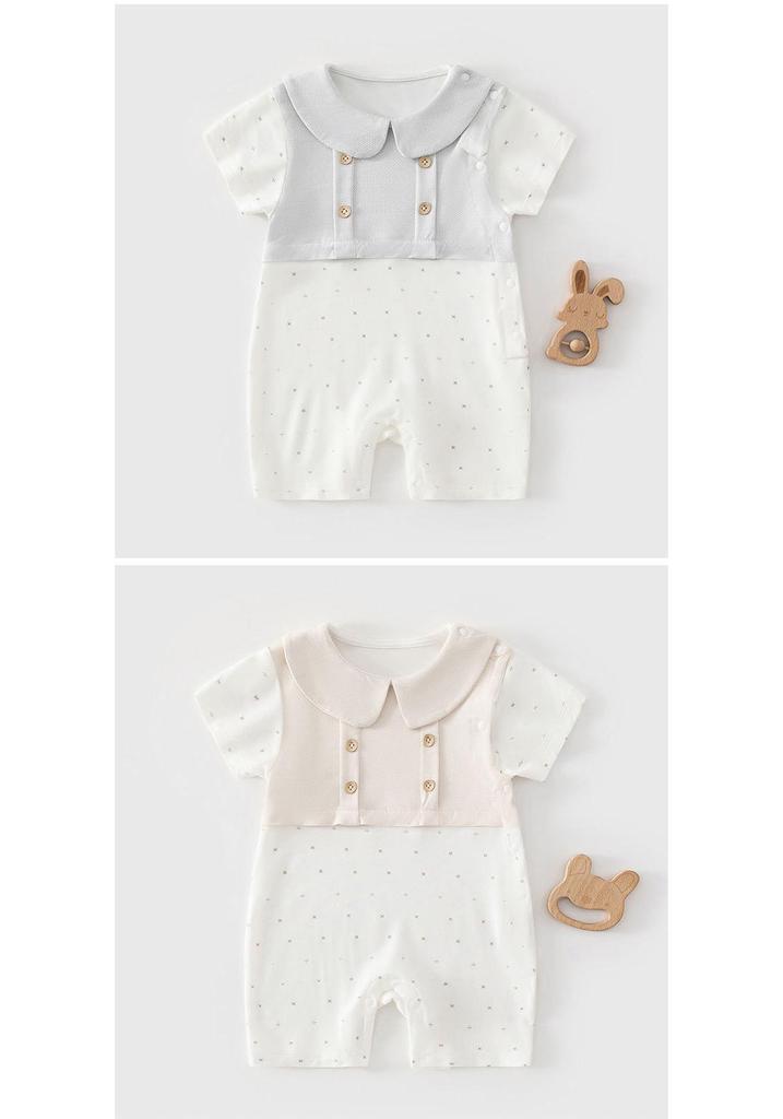 Ningxia Pure Cotton Unisex Short Sleeve Summer Baby Bodysuit