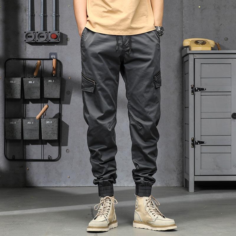 Men's Overalls Casual Pants Long Pants Green Versatile High Arcade Leggings Trendy Brand