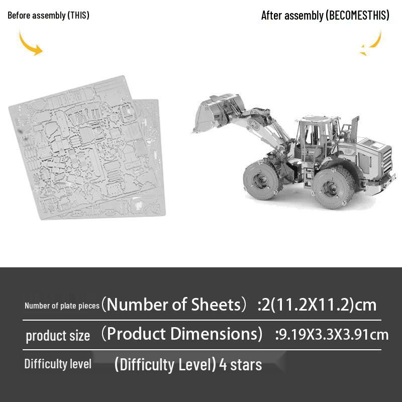 

3D Металлическая Модель Инженерной Машины - Бесклеевой DIY Стереоскопический Пазл-Игрушка