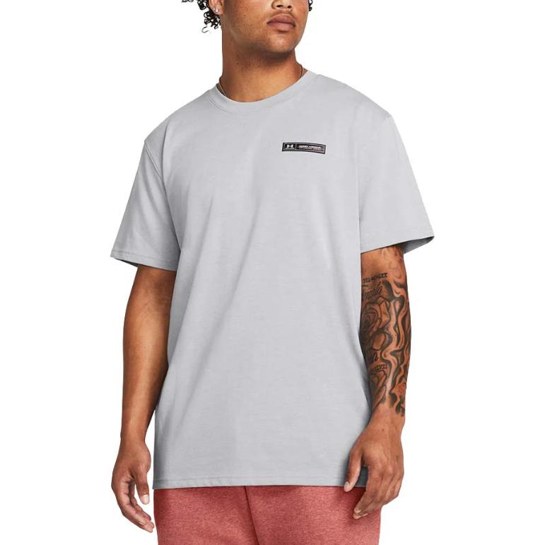 Under Armour Solid Color Crew Neck Short Sleeve T-Shirt Men tops Gray 1382831-011