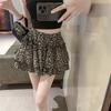 Leopard Print High Waist Mini Skirt With Pleated Design For Summer Fashion