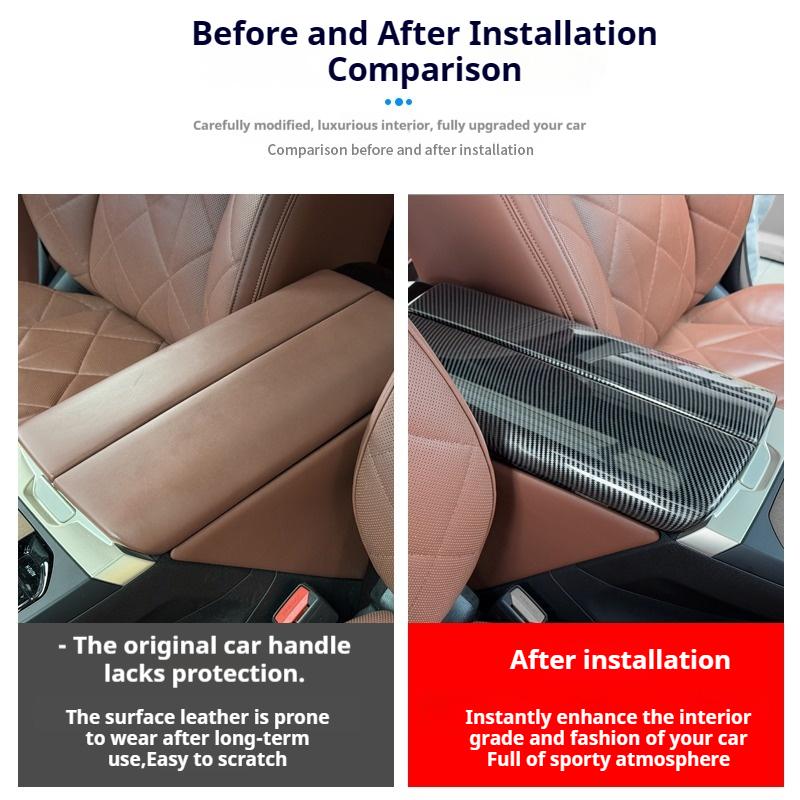 Suitable for BMW iX 2025modified armrest box protective cover carbon fiber texture center armrest interior automotive products