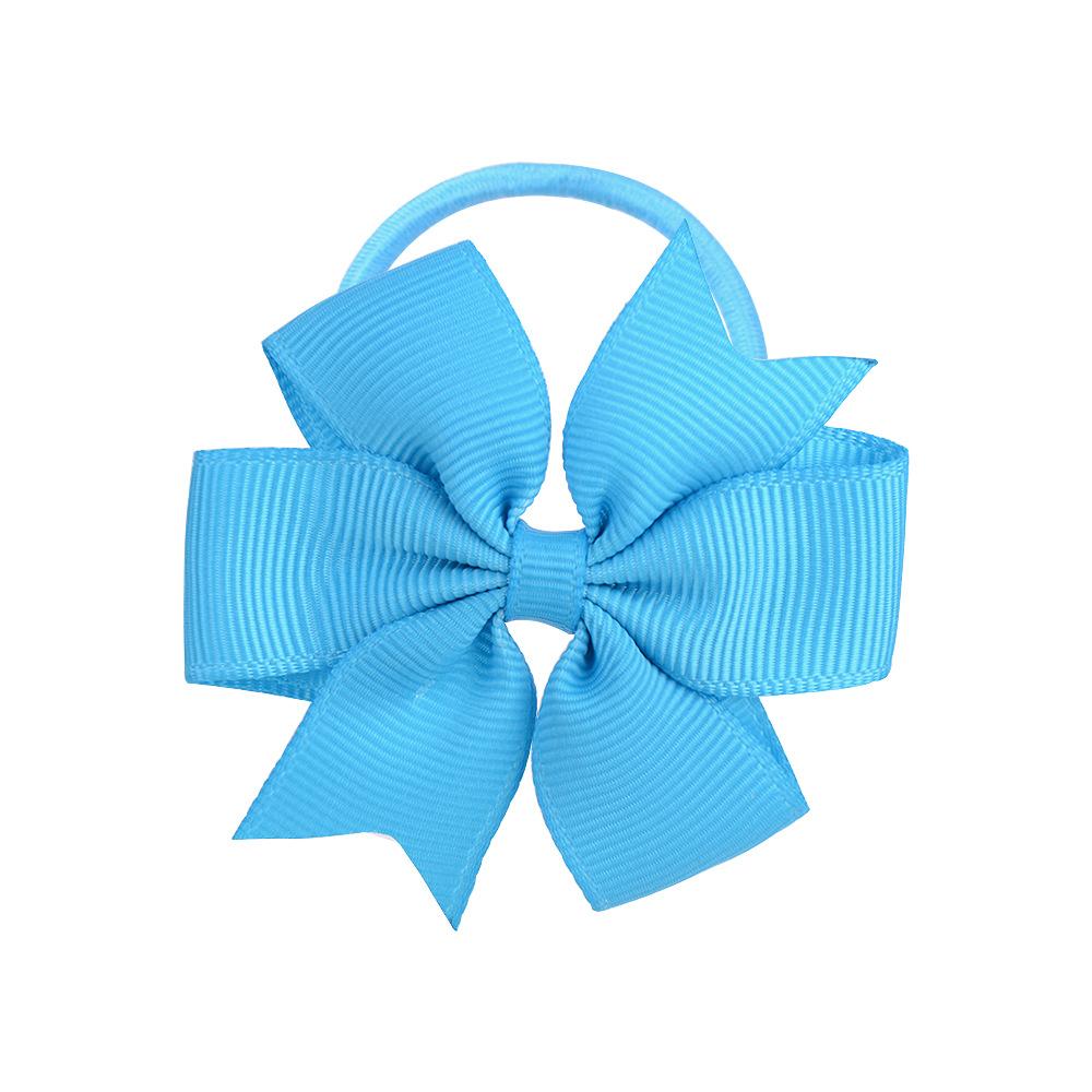 Cute Grosgrain Ribbon Bows Elastic Hair Bands For Girls Baby Lovely Ponytail Holder Hair Ties Children Kids Hair Accessories