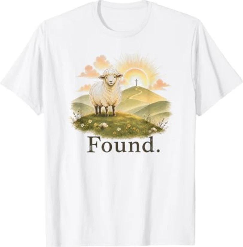 Found Minimalist Sheep Christian Psalm 23 Lamb Christian Tee T-Shirt 4XL