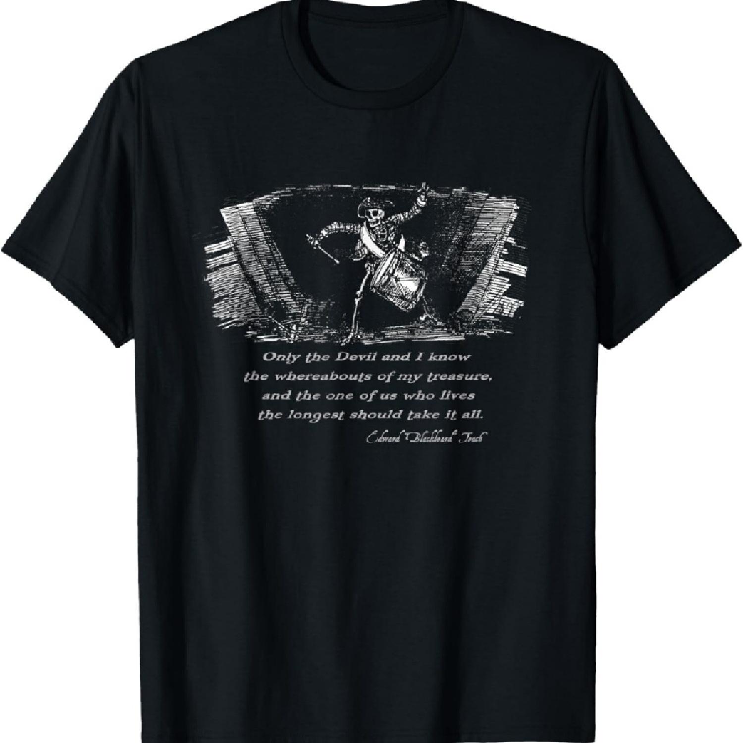 

Drumming Pirate Skeleton with Blackbeard quote Halloween T-Shirt XXXXXL чорний