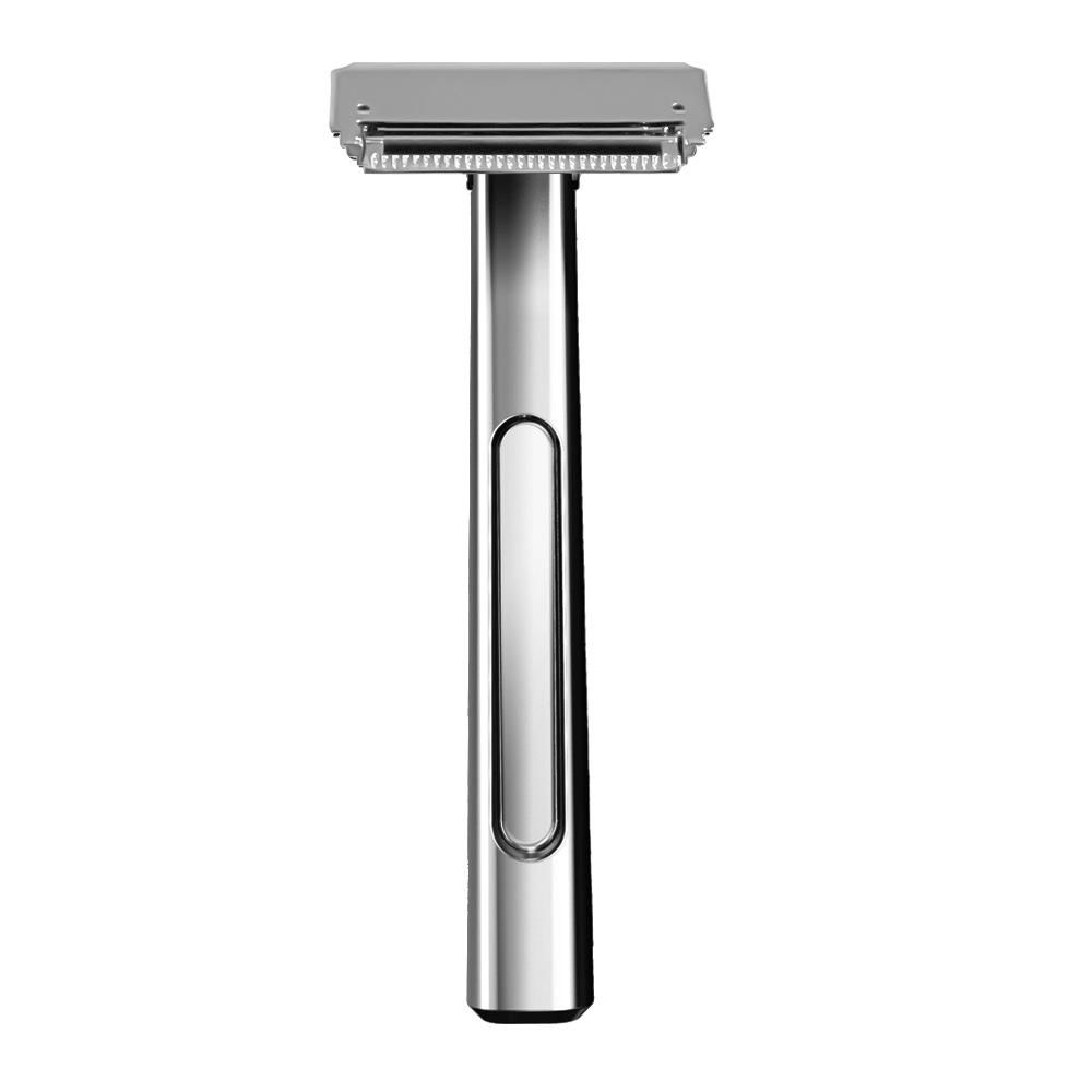 Rasoir de sécurité à double lame Métal à l'ancienne Conception de lame demi-garde pour le corps masculin Alliage Rasoir Injetcor à l'ancienne