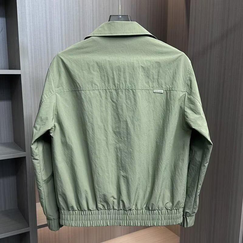 Męska kurtka casual z klapami: Moda wiosenno-jesienna, Uniwersalny luźny krój z dużymi kieszeniami