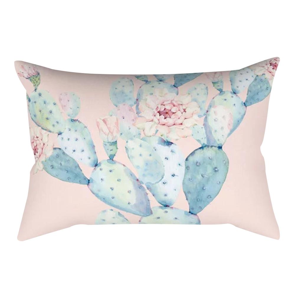 Plant Light Decorative Pillowcase Cactus Bedroom Living Room Sofa Chair Car Cushion Cover 30x50cm Home Decor Pillowcase