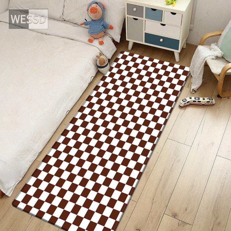 

Ретро ковер в шахматном порядке, ковер для спальни, милый прикроватный коврик, кухонный коврик, коврик для ванной комнаты, впитывающий коврик для двери 40x60cm