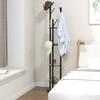 Rotating Floor Coat Rack with 8 Hooks and 4 Shelves in Industrial Style, diameter 30x175cm, Brown