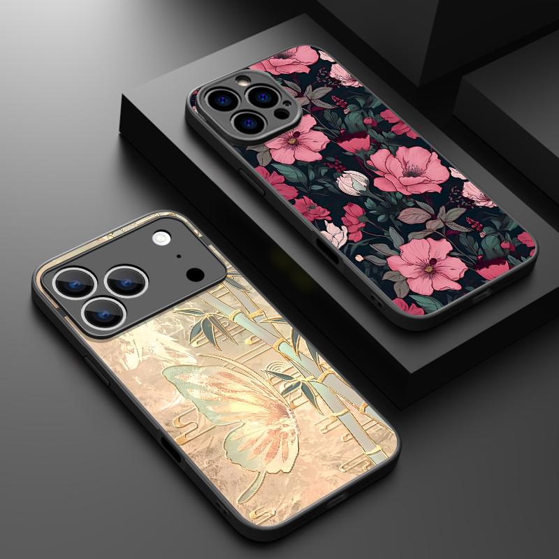 Ins Butterfly Flowers Case For iPhone 17 Pro Max Case iPhone 16 Pro Max 15 14 13 16E 17E Magnetic For Magsafe Hybrid Matte Cover