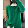 Fashion Women Cardigans Cashmere Sweater Autumn Winter O-neck Long Sleeve Knitwear Female Basic Clothing Tops