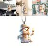 Christmas Cute Handheld Candle Snowman Pattern Acrylic Pendant For Vehicle Interior Decor