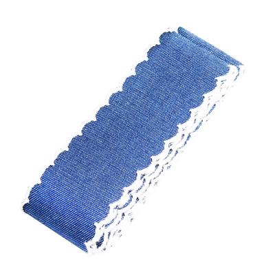 2 Yards Denim Jean Ribbon Trim for DIY Hair Bow Decoration Light Blue 25mm