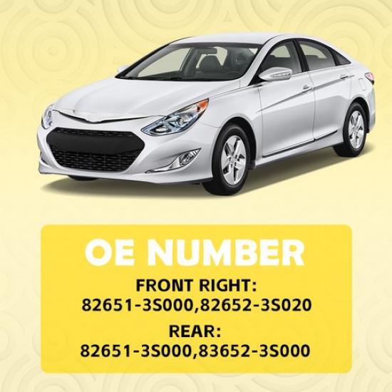 2x Front RH Rear Outside Exterior Door Handle Black For Hyundai Sonata 2011-2015