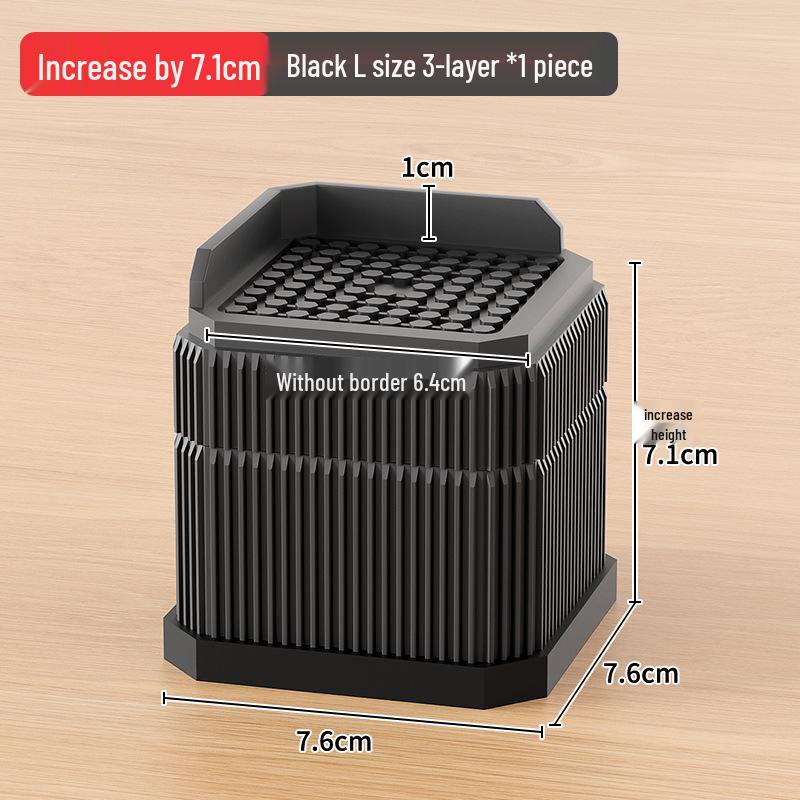 Adjustable Non-Slip Furniture Leg Pads for Moisture-Proof Heightening of Tables and Cabinets.