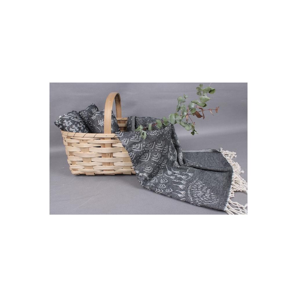 Peshtemal Black Gift Peshtemal Beach Peshtemal 100x180 Cm Cotton Peshtemal