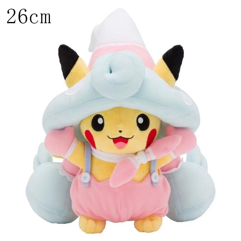 Pikachu Cos Eevee Cosplay Plush Toys Charizard Peluche Rayquaza Tyranitar Garchomp Lucario Stuffed Animal Doll Collectible Gift