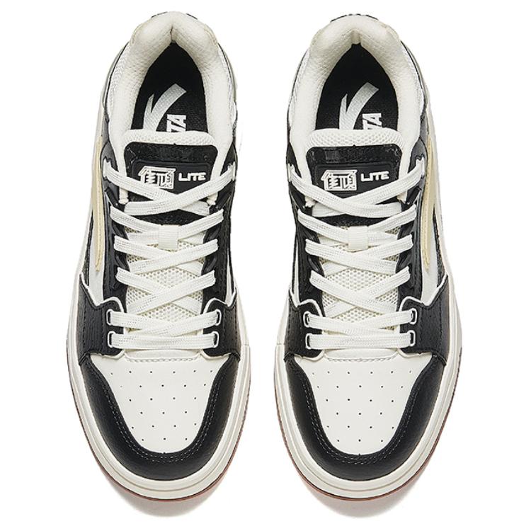 Anta Street Fun Lite Comfortable Casual Wear Durable Breathable Low-Top Skate Shoes Women Sneaker White Black 122438052-3