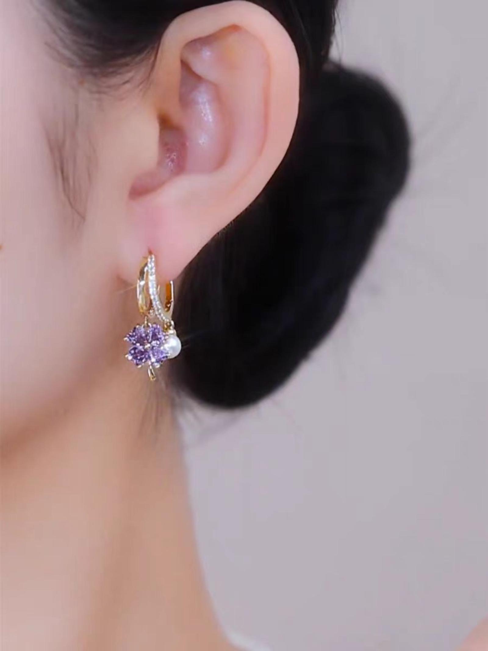 Женские серьги, Модные и универсальные сверкающие серьги с бриллиантами One Size