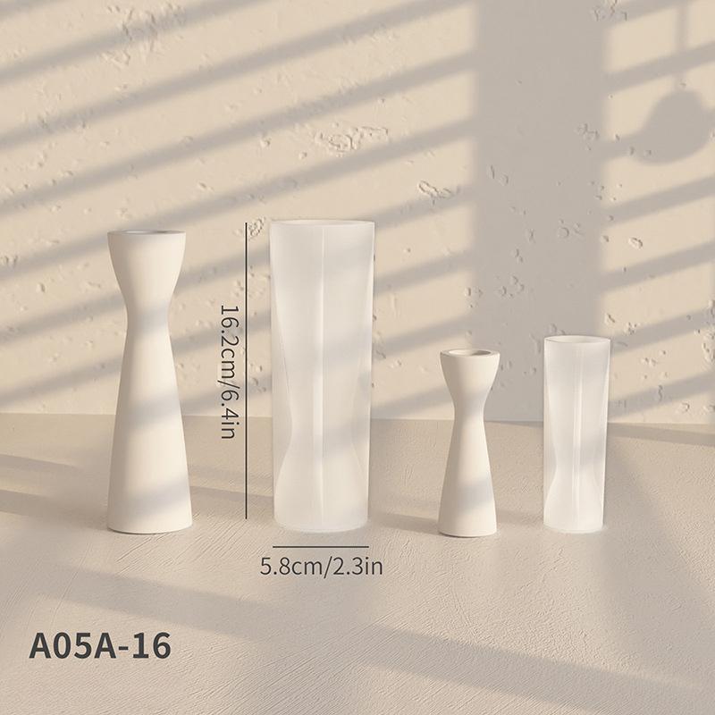 Candle Holders Silicone Mold Diy Candle Plaster Base Ornament Mold for Home Decoration Place Candles