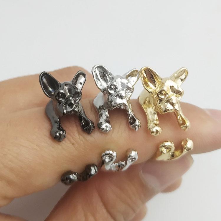

Adjustable Vintage Pug Bulldog Animal Ring - Great Seller for Women Gold