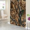 1pc Realistic Camouflage Forest Shower Curtain - Autumn Foliage Design with Brown, Green Leaves & Tree Bark, Nature-Inspired B