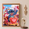 Diamond Painting Kit Unframed Stitch Valentine's Heart Classic Style Home Decor Craft, Perfect Gift Idea