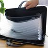 Office Canvas&leather Folder 12 Layers Expanding Wallet Document Organizer File Folde A4 36x28cm Lar