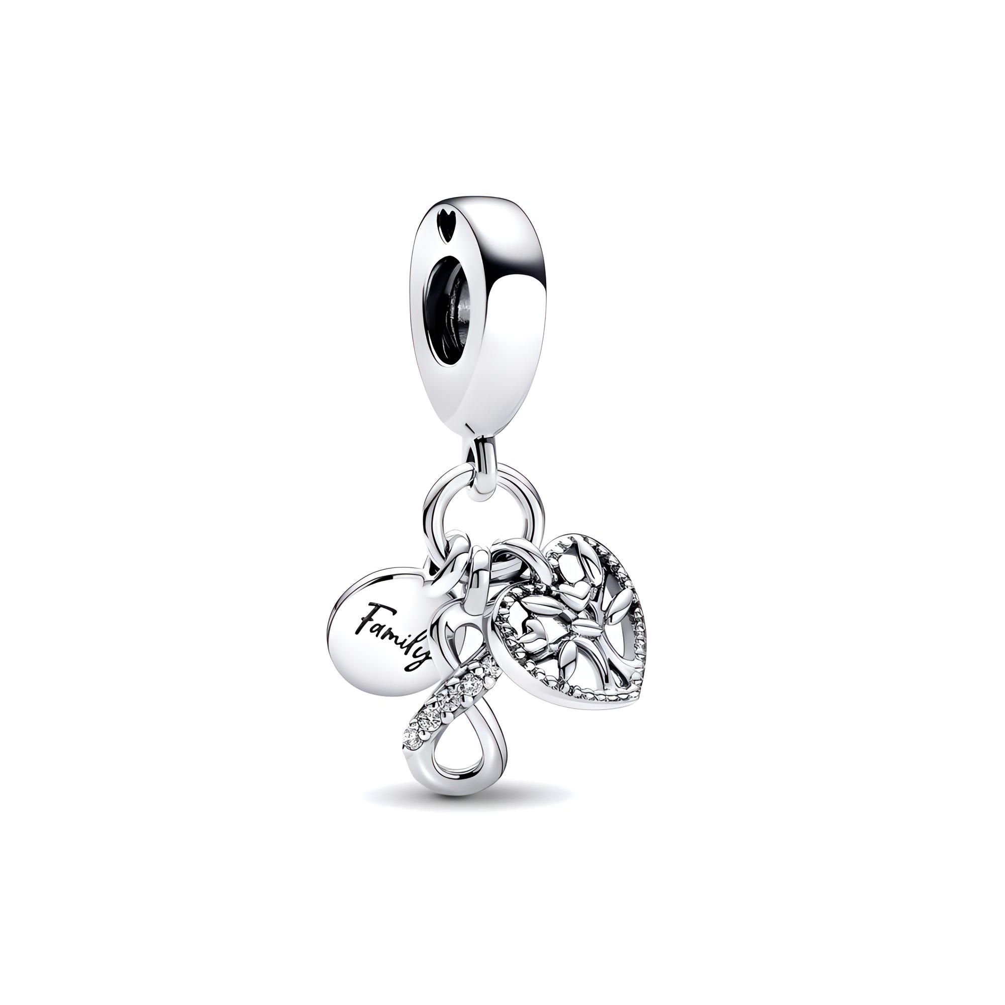 Pandora Moments Eternal Family Three-In-One Lucky Pendant Women jewelry Silver 792201C01 Silver,F
