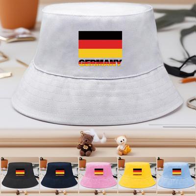 Deutschland Flagge Print Eimerhut, Patriotische Damenmütze Frühling Breiter Rand Leichter Basin Hat