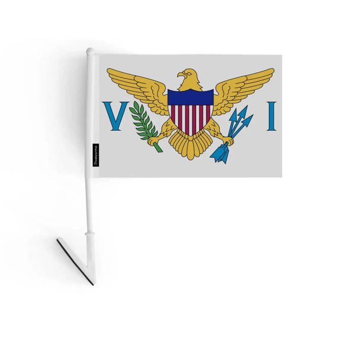 Drapeau adhésif - Îles Vierges des États-Unis - 14 x 21 cm - 5 deler - Polyester - Léger