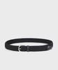 PANICALE Navy Leather-Trimmed Woven Belt
