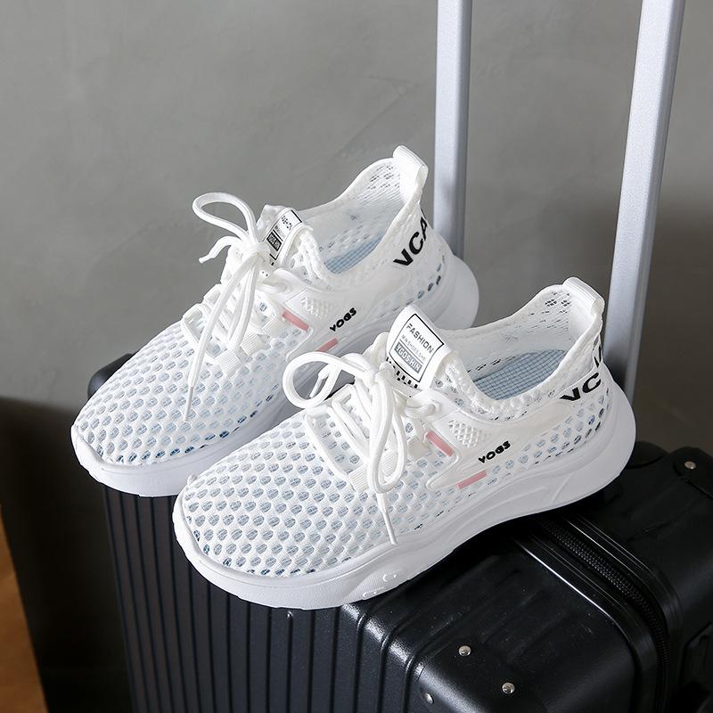 Flying woven sports shoes women's new summer mesh breathable women's shoes lightweight outdoor shock absorption running shoes student shoes