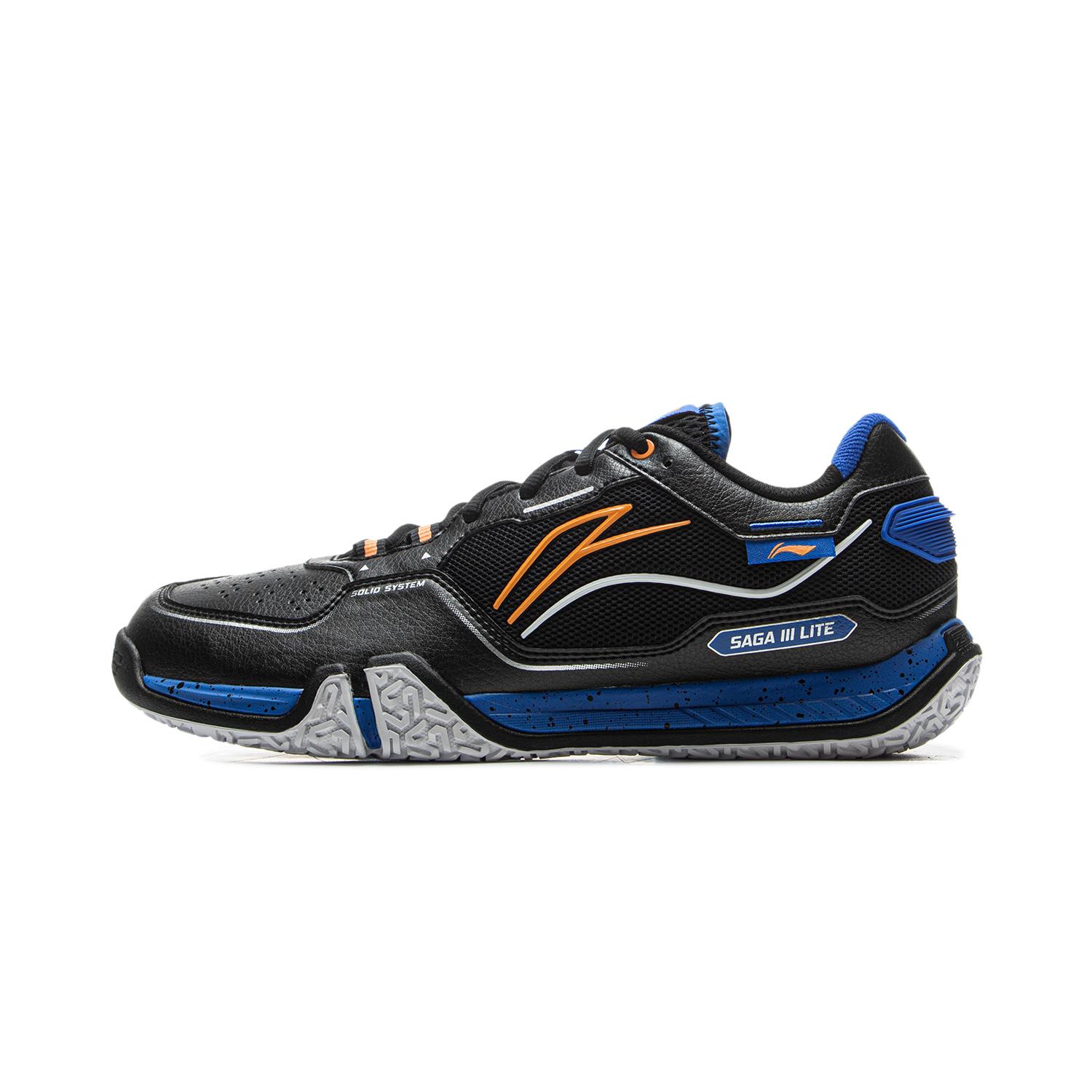 Li Ning Saga 3LITE Cushioning Slip Resistant Support Abrasion Resistant Rebound Low top Badminton Shoes Unisex Black AYTV003-2 39
